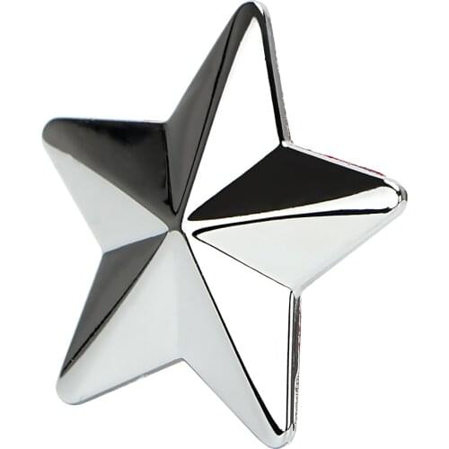 LEEPEE Golden/Silver Auto Sticker 3D Star Car Stickers and Decals Metal Badge Personalized Universal Car-styling