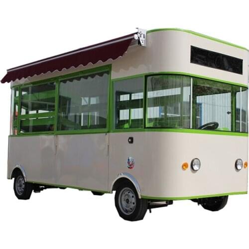 Mobile Snack Fast Food Truck Electric Food Cart Burger Vending Cart Van With 4 Wheels