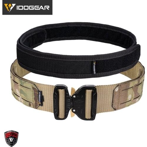 IDOGEAR 2" Tactical Belt Metal COBRA Buckle Laser MOLLE Mens Belts Quick Release 3421