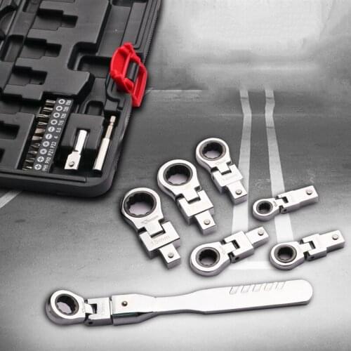20pcs 8-19MM Ratchet Wrench Spanner Set Multitool Keys Chrome Vanadium Steel 72T Ratcheting Wrench Set Hand Tool Set