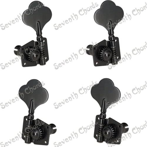 A Set 4 Pcs Black Open Gear Bass String Tuners Tuning Pegs Keys Machine Heads for Electric Bass Guitar / 4R/4L/2R2L for Choose