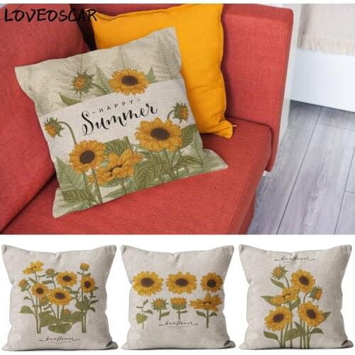 Christmas Mother Day Flower Yellow Sunflower Macrame Spring Summer Cushion Cover 40 45 50 Pillowcase Kissen Farmhouse Home Decor
