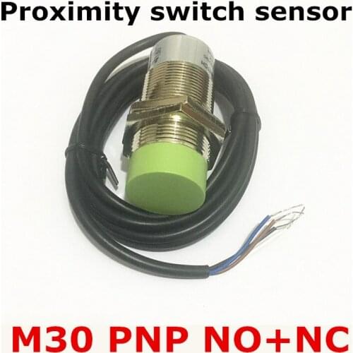 PNP NO+NC cylinder type M30 DC 6-36V 4 wires proximity switch induction sensor non-flush distance 15mm normally open and close