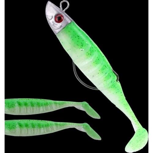 WALK FISH Jigging Soft Bait Fishing Lures 9cm/15g 11cm/25g DIY Lead Head Jig Fish T Tail Sea Bass Lure Fishing Tackle