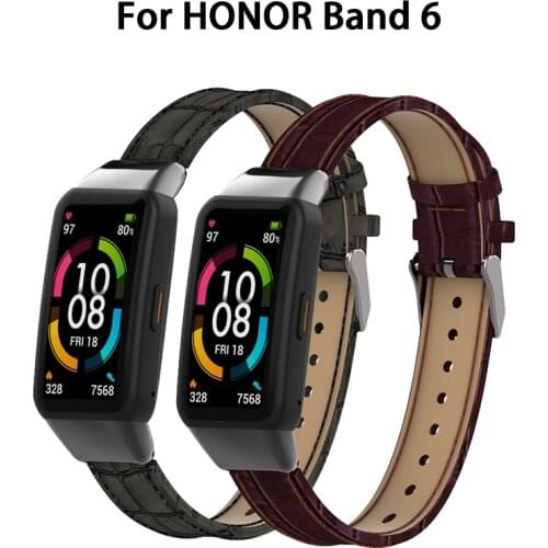 Bracelets For Honor Band 6 Strap Genuine Leather Wristband Bracelet Replacement Watch Strap For huawei Band 6 Accessories