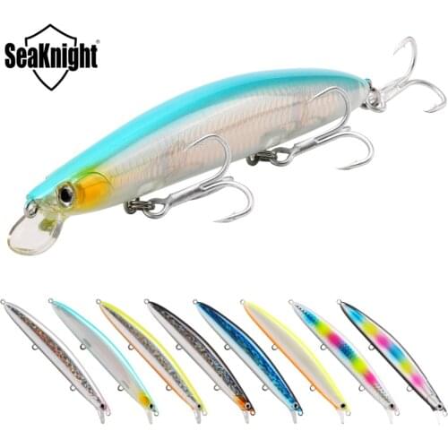 SeaKnight SK008 Minnow Fishing Lures 8 Colors 20g 125mm 0.3-0.9M With 3PCS Strong Hook Big Floating Hard Bait Lure Long Casting