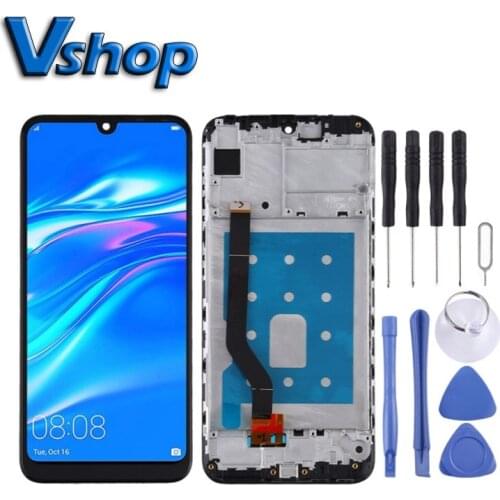 LCD Touch Screen and Digitizer Full Assembly with Frame for Huawei Y7 Pro (2019) Mobile Phone LCD Display Replacement Parts