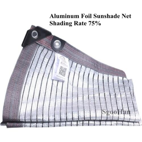 Anti-UV HDPE Aluminum Foil Sunshade Net Succulent Plant Shading Net Outdoor Swimming Pool Sun Shade Cloth Awning Shade Rate 75