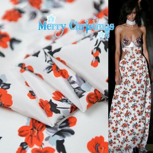 100cm*135cm Red Rose pure mulberry Crepe De Chine Silk Fabric