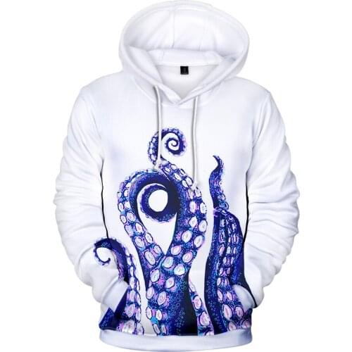 2 To 13 Years Kids Hoodie 3D Octopus Hoodies Sweatshirt Boys Girls High Quality Cartoon Jacket Coat Outerwear Children Clothing
