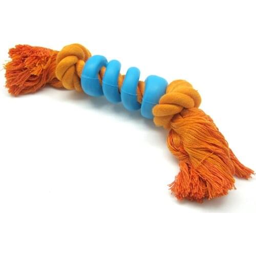 Goods In Stock Red Interdigital Region Dog Toys Rubber Cotton Rope Bar Pets Toys Gold Grinding Teeth Tooth Bite Pets Articles