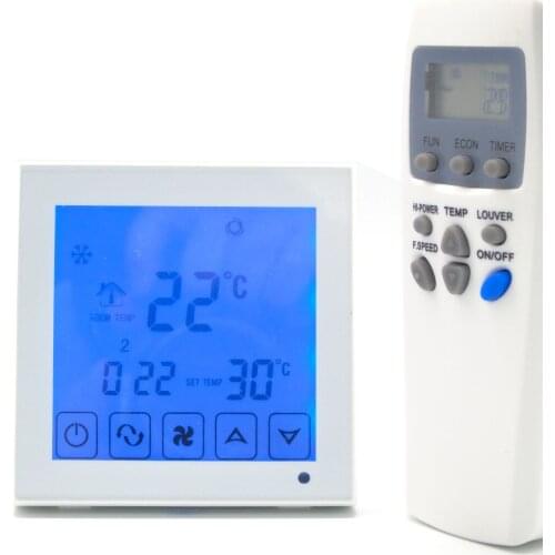 Fan 4p 7 days program Digital heating cooling Thermostat controller with Infrared control