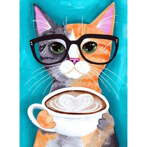 Animal Carton Cat DIY Cross Stitch 11CT Embroidery Craft Needlework Set Printed Canvas Cotton Thread Home Decoration On Sale