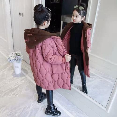 Winter Jacket for Girls Fur Hooded Russian Winter Coat 2019 New Children Jacket Down Feather Outerwear Long Teen Clothes