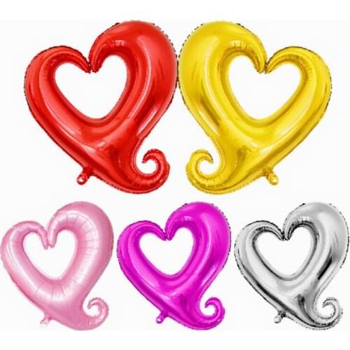 1pc 32inch Giant Hollow Heart Shape Foil Balloons for Valentines day/Wedding Party decorations big size red heart helium globos