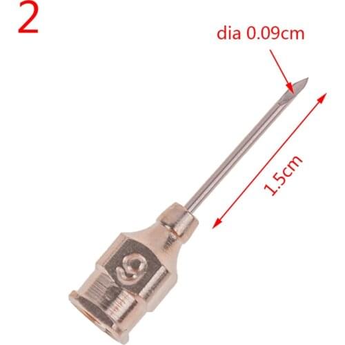 10pcs New Arrival NO.2 Stainless Steel Syringe Dispensing Blunt Needle Tip Pin Adhesive Dia 0.09cm
