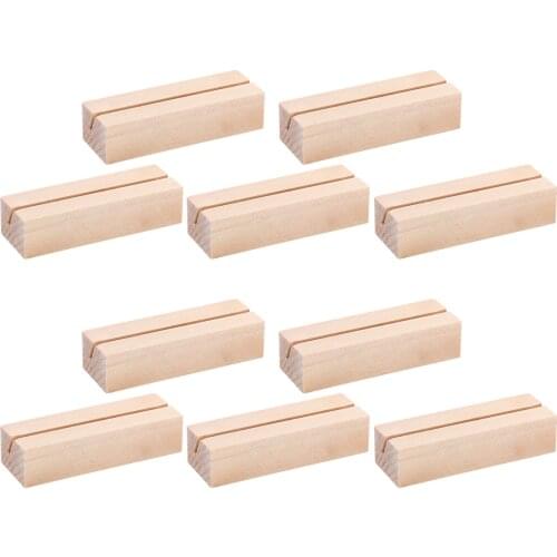 20 Pcs Business Card Holder Wooden Handmade Photo Stand Memo Holder for Party School Banquet