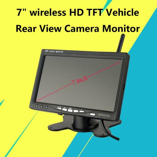 2.4GHz Wireless 7" HD TFT Vehicle Backup Rear View Camera Monitor Ir Night Vision Rearview Camera System for 12V-24V Truck Bus
