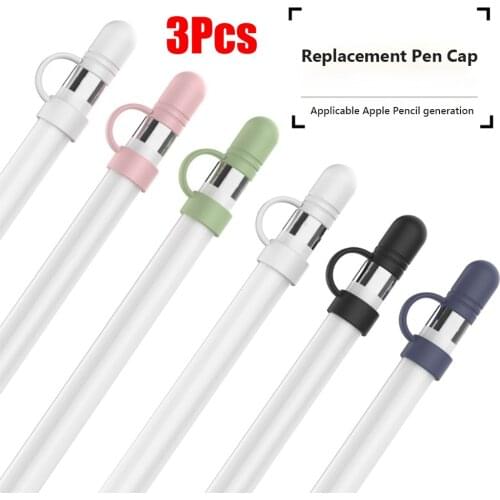 3Pcs Soft Silicone Pen Cap Touch Pen Stylus Protective Cover Pencil Holder Nib Tips For Apple Pencil 1 Case Compatible For iPad