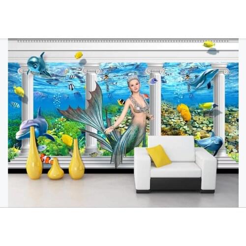 3D Photo Murals underwater world children room Wallpaper Roman Column Palace Living Room Modern Wallpaper