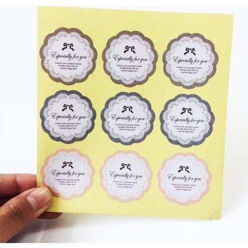 450pcs/lot Three Color Especially For You Lace Design Creative DIY Multifunction Baking Gift Stickers