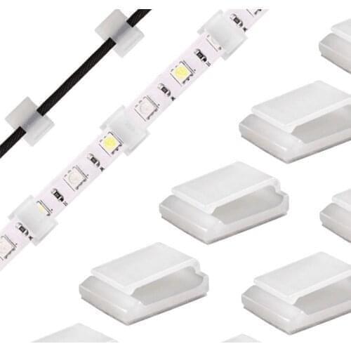 50pc/lot Led Strip Clip Buckle Wire Clip Connector Strip Buckle PA fixer Wire Cord Clip Cable Holder Tie Clips Fixer 3M Adhesive