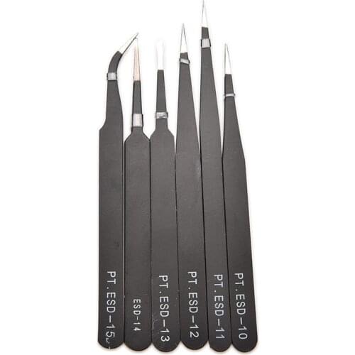 1 PCS VETUS BGA ESD Antistatic Tweezers ESD-10/ESD-11/ESD-12/ESD-13/ESD-14/ESD-15 6 Styles Wholesale