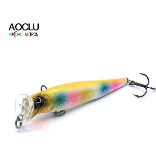 AOCLU Fishing Lure Minnow Popper wobblers 8.5cm 15g 19.5g Sinking Bass Tackle Hard Bait Steel Ball Focus shift For Long Casting