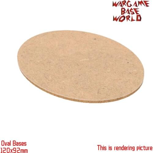 AOS MDF Bases - Oval 120x95mm or 120x92mm AOS bases - laser Cut Wargames wood