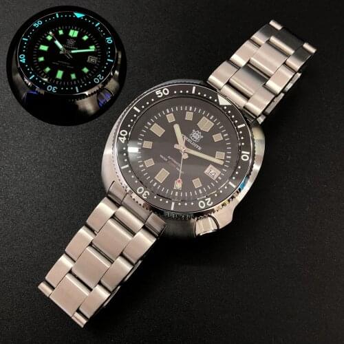 Men dive watch,STEELDIVE mens automatic watches 200m waterproof mechanical wristwatch Switzerland luminous clock sapphire mirror