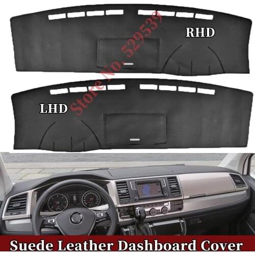 For Volkswagen VW Multivan T6 T5 Transporter Car-styling Suede Leather Dashmat Dashboard Cover Pad Dash Mat Auto Accessories