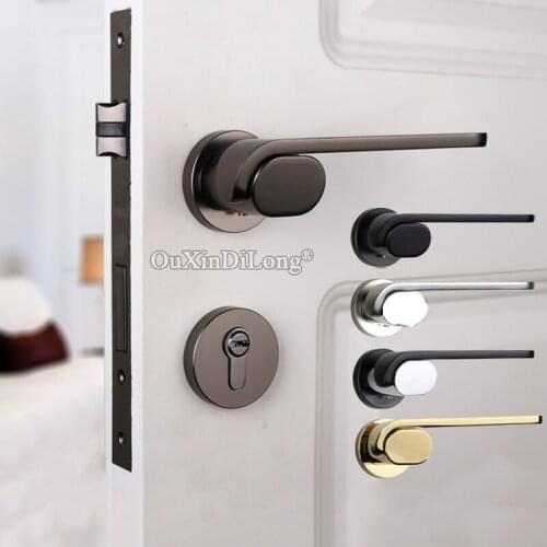 Elegant Luxury European Mute Mortise Door Lock Set Interior Living Room Bedroom Bathroom Silent Door Lock With Key / No Key