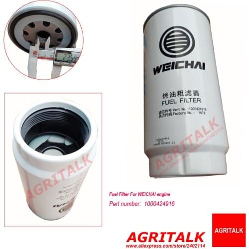 Fuel filter element for Foton Lovol with WEICHAI engine, part number: 1000424916