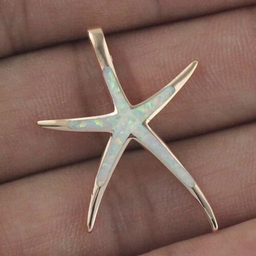 Hot Sale Blue White Green Brown Fire Opal Women Jewelry Rose Gold Color Pendant Without Chain 1 1/4''RP1