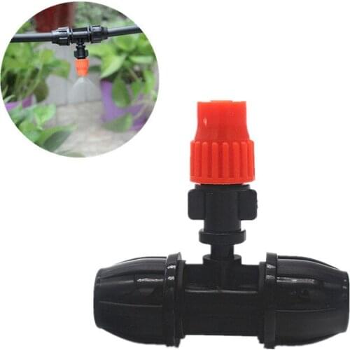 10PCS Spray Adjustable Flow Irrigation Dripper With 3/8"Lock Tee Drip Irrigation Atomizing Sprinkler for 3/8" Tube(ID 8-9mm)