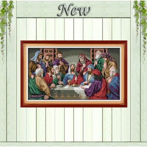 The Last Supper Painting Jesus Drawing counted printed on canvas 14CT 11CT DIY DMC Cross Stitch kits Needlework Sets Embroidery