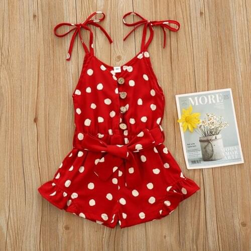 Summer Baby Girl Princess Dresses Halter Top Infant Kid Baby Girls Polka Dot Summer Romper Jumpsuit Playsuit Clothes 1-6 Years