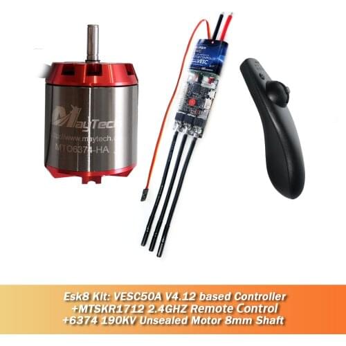 Maytech 6374 170kv motor and overboard SuperEsc based on vesc and remote for magneto electric skateboard (3pcs10% off)