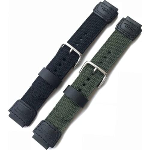 Nylon Watch Band Strap 18mm Fit for Casio G Shock AE-1000 W-S200H W-800H W-216H 735H W-215 AEQ-110W SGW-300H 400H 500H MRW-200H