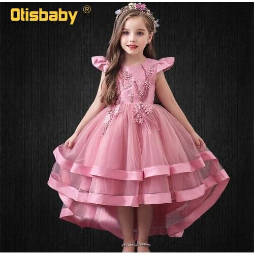 New Year Childrens Dresses for Girls Train Communion Gown Prom Kids Floral Eleghant Wedding Evening Ceremony Monsoon Dresses