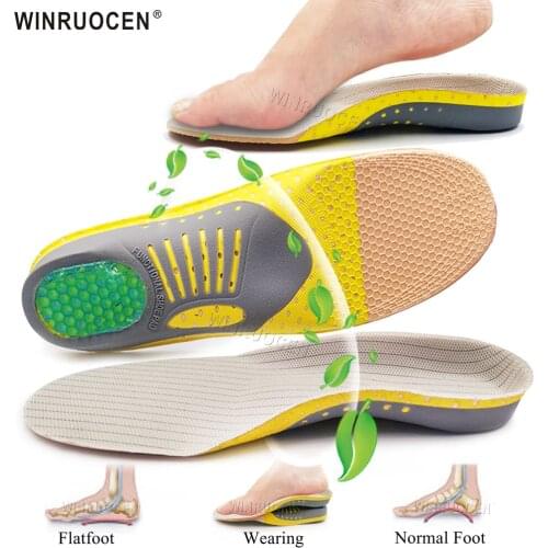 WINRUOCEN Orthopedic Insoles For Mens Womens Sports Shoes Arch Support Insoles For Feet Flatfoot Damping Cushion Padding