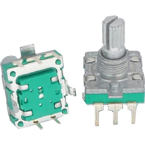 2pcs 360 Degree Rotary Encoder Switch EC16 Encoder Audio Coding 5Pin Handle Long 15MM/20MM push switch