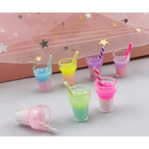 10pcs Beverage Resin Charms Colorful Milkshake Plastic Bottle Pendants For Jewelry DIY Handmade Earrings Bracelet Necklace Decor