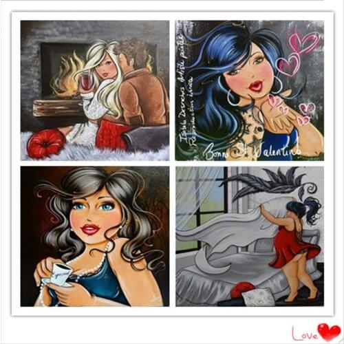Full Square/Round Drill 5D DIY Diamond Painting "Cartoon Fat woman" 3D Embroidery Cross Stitch Mosaic Home Decor Gift ZT