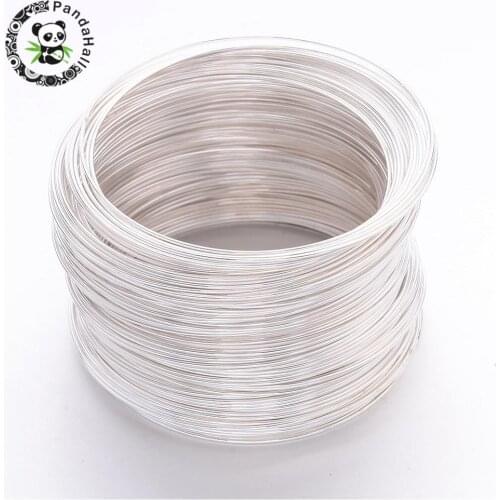 0.6mm Carbon Steel Memory Wire DIY Bracelet Jewelry Making Silver Plated about 55mm inner diameter, about 2200 circles/1000g