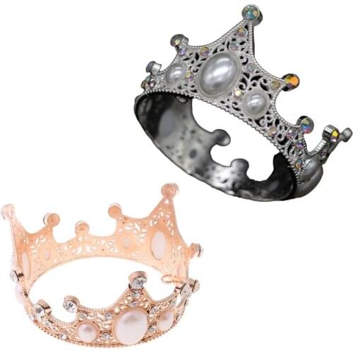 2020 New Baby Luxury Rhinestone Pearl Crown Mini Tiara Headband Princess Birthday Decor