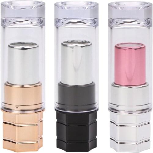 10/30pcs 12.1mm Empty Lip Balm Bottles Lipstick Tubes Bottom Twist Containers, Homemade Lipsticks Square Tube with Lid cap