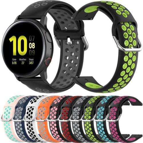 20mm Bands For Samsung Galaxy Watch Active 1 2 Soft Slicone Bracelet Strap Replacement For Samsung Galaxy 42mm Gear S2 Correa