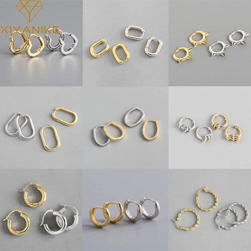 XIYANIKE 925 Sterling Silver Hot Selling Two Colours Different Shapes Hoop Earrins Women Fashion Simple Jewelry Party Wholesale