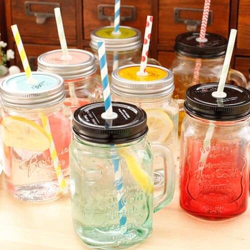 480Ml Milk Tumbler With Dome Lids Double Wall Glass Drink Cups With Straw Reusable Clear Water Bottle Transparent Fruit Cup